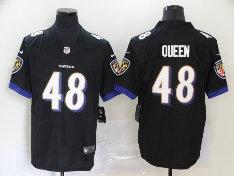 Men's Baltimore Ravens Patrick Queen #48 Black Jersey